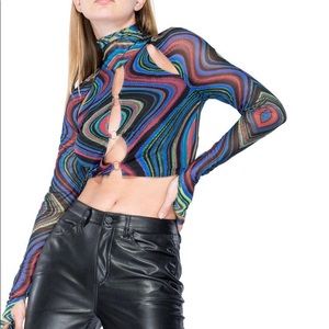 AFRM Maui mesh crop top medium